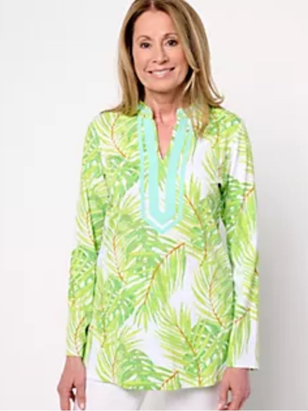 Bellisima by Kim Gravel Petite Palm Party Boutique Ribbon Trim Top size XL